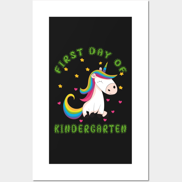 Pretty Unicorn | First Day Kindergarten Wall Art by Estrytee